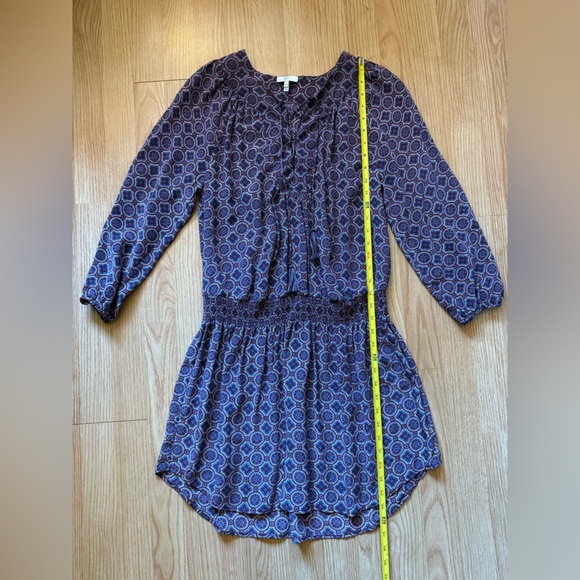 JOIE Red Blue Currant Medallion Print Lace-Up Blouson Silk CORRA B. Mini Sz M - Picture 9 of 11